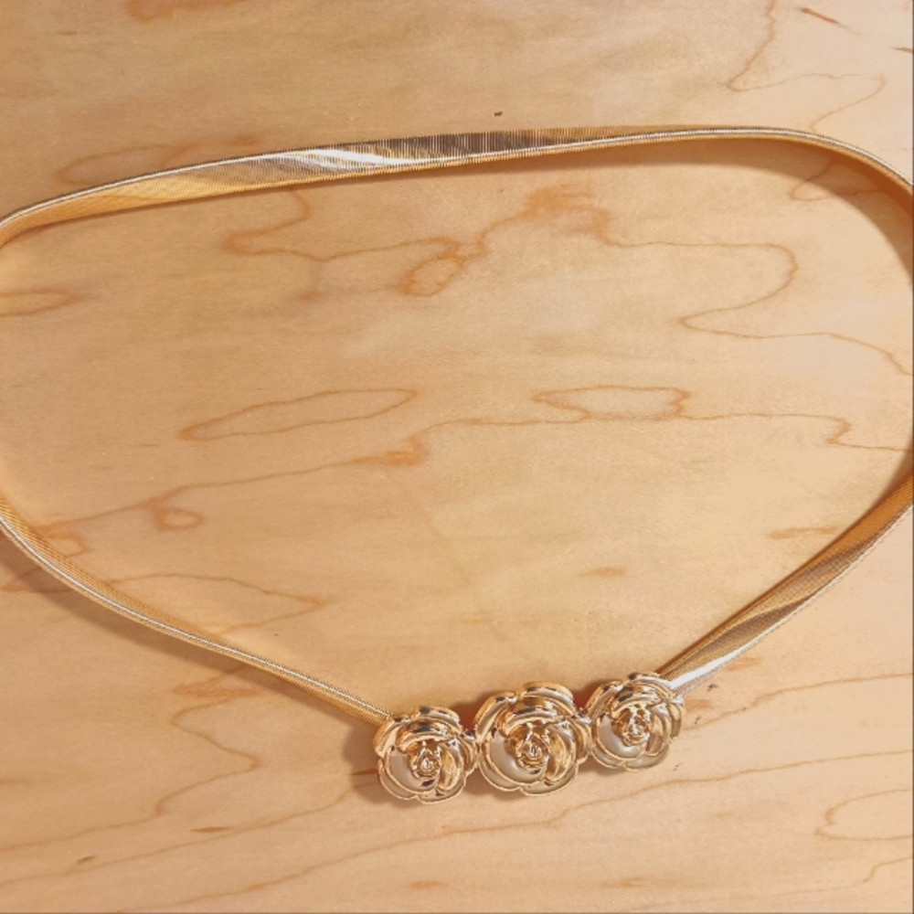 Elegant Golden Women's Belt, 28" long